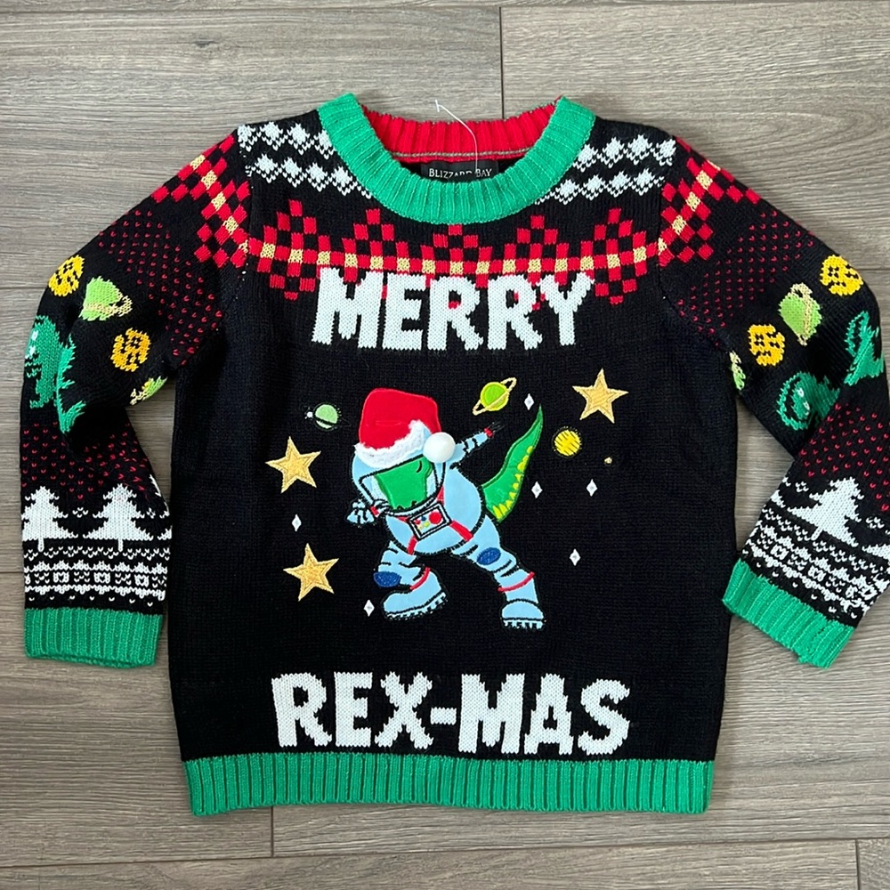 Christmas ugly sweater (kids Rex-mas)
